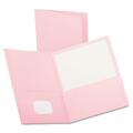 Esselte Pendaflex Twin-Pocket Portfolio Embossed Leather Grain Paper Pink 57568